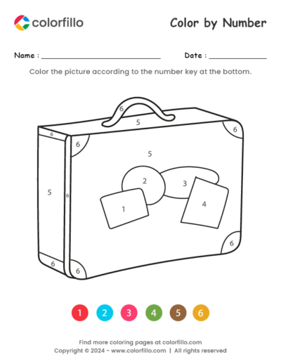 Suitcase Color by Number