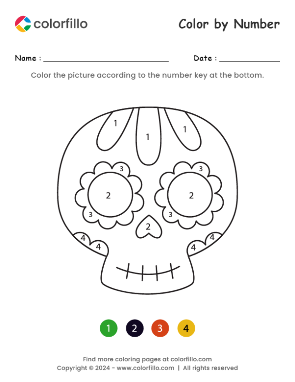 Skull Color by Number