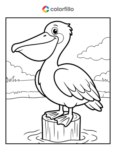 Pelican Penguin Coloring Pages