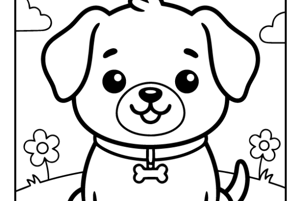 Kawaii Puppy Coloring Pages